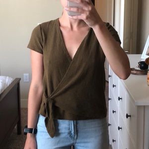 Texture & Thread Wrap-Tie Top - small